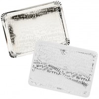 4 Silberne Tabletts Cheers 40 x 29cm