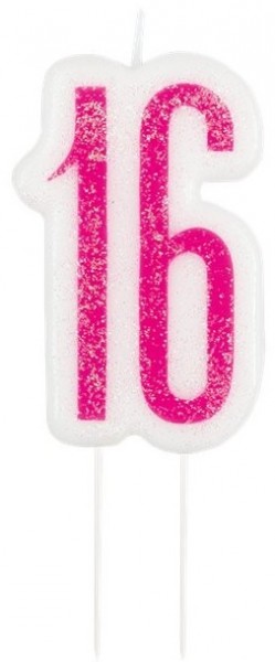 16. Geburtstag Tortenkerze Glitzer