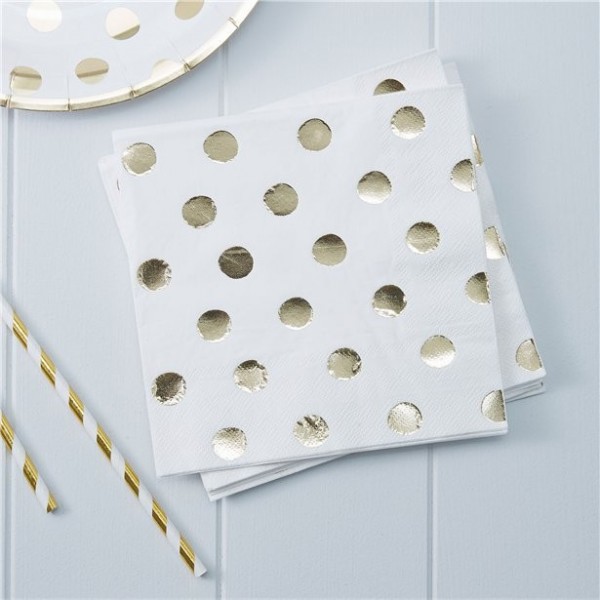 20 Punkte Servietten Goldy 33cm