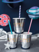 6 Weltall Party Pappbecher 200ml