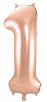 Folienballon Zahl 1 roségold 86cm