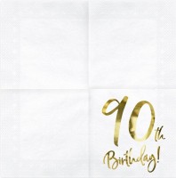 20 Glossy 90th Birthday Servietten 33cm