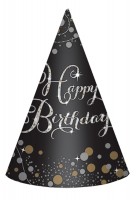 8 Golden Age Birthday Partyhüte 18cm