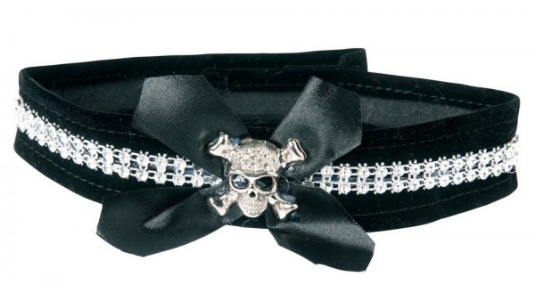 Strassstein Besetztes Totenkopf Halsband