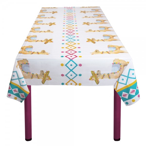 Lama Zirkus Tischdecke 1,8 x 1,3m
