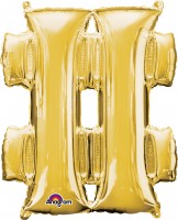 Folienballon Symbol # gold 83cm