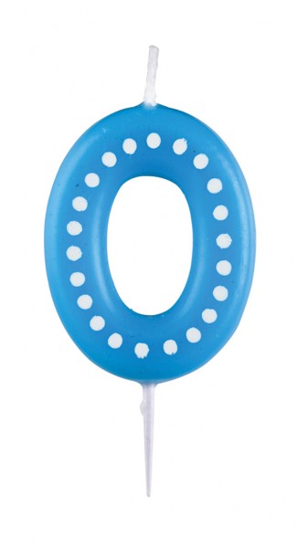 Födelsedagsfest blå sifferljus 0