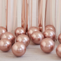 Vorschau: 40 Eco Latexballons Rosegold Chrome