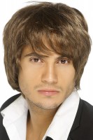Braune Boyband Herren Perücke