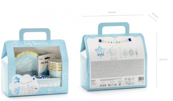 Partykoffer Hurra ein Junge 49-teilig 3