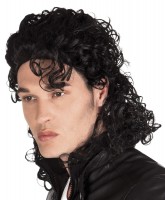 King of Pop Lockenperücke schwarz