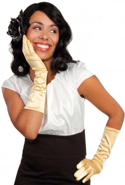 Goldene Satin Handschuhe