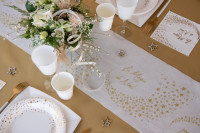 Weiße La magie de Noël Sternchen Tischläufer 98cm