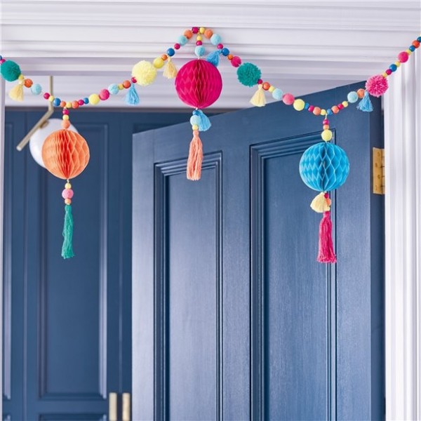 Boho Summer Pompon Girlande 1m