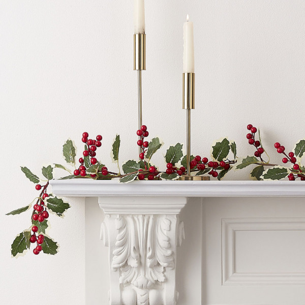 Weihnachtliche Kunstblumen Girlande 1,8m