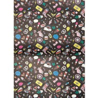 Paper Patch Papierbogen Einhorn schwarz-bunt 30x42cm