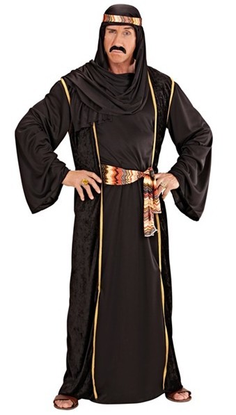 Schwarzes Scheich Herrenkostüm Abu Dhabi