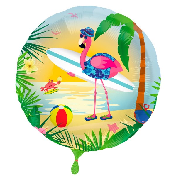 Surfer Flamingo Folienballon 45cm