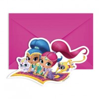 6 Magical Shimmer & Shine Einladungskarten