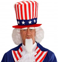 USA Uncle Sam Perücken-Set Mit Spitzbart Und Augenbrauen