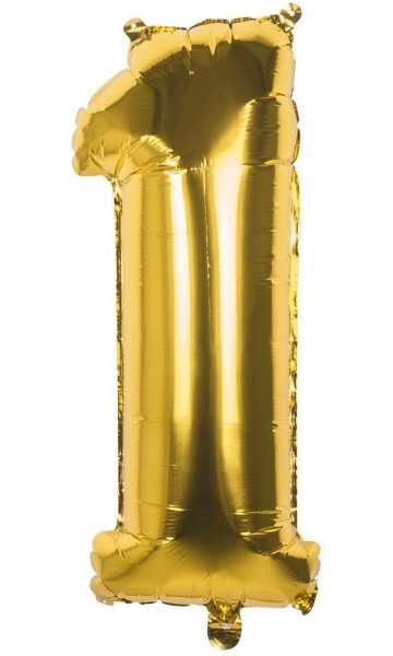Folienballon Zahl 1 gold metallic 86cm