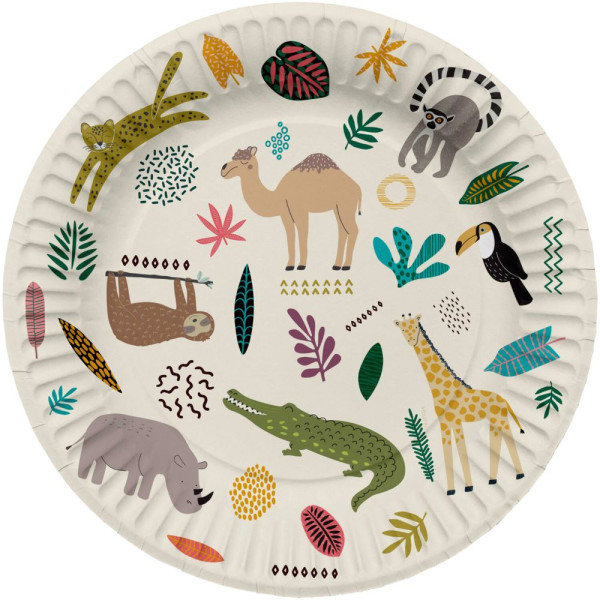 8 Zoo Birthdayparty Pappteller 23cm