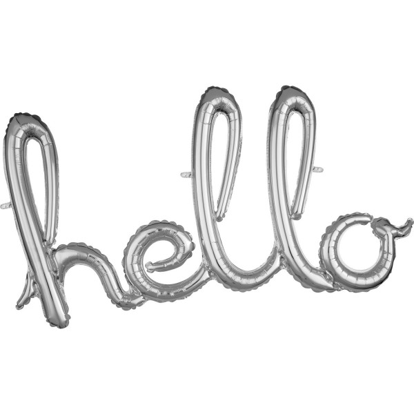 Silberner Hello Schriftzug 99 x 55cm