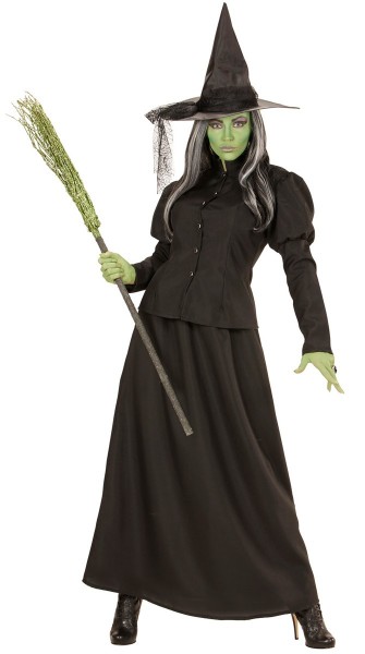 Klassisches Edles Hexenkostüm In Schwarz Für Damen 4