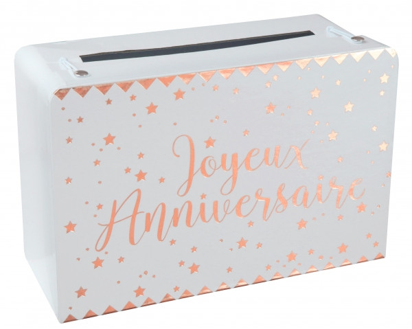Joyeux Anniversaire Kartenbox roségold