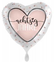 80. Geburtstag Ballon Shiny Heart 45cm