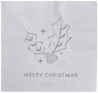Vorschau: 16 Silber Merry Christmas Servietten