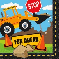 16 Fun Ahead Baustellen Servietten 33cm