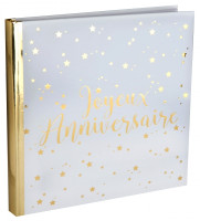 Joyeux Anniversaire Gästebuch weiß-gold 24cm