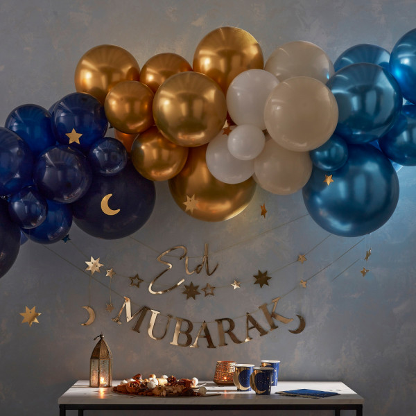 Gold Moon Eid Mubarak Ballongirlande 70-teilig
