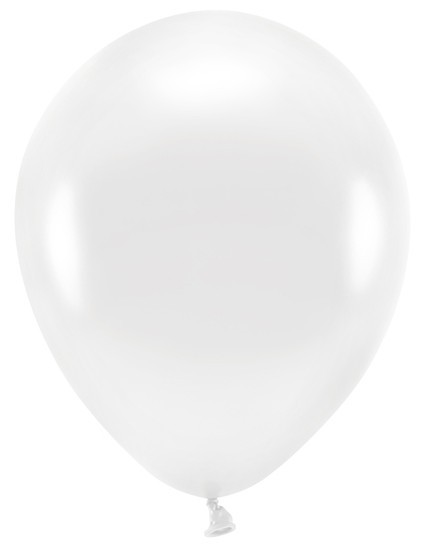 100 Eco metallic Ballons weiß 30cm