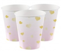 8 Royal First Birthday Pappbecher rosa 250ml