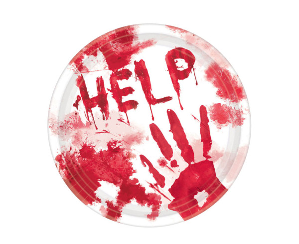 8 blutige Horror Pappteller 23cm