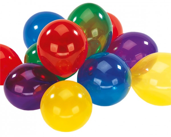8er Set Luftballons Bunt Kristall