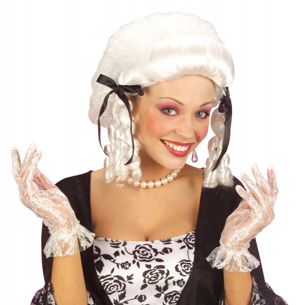 Weiße Spitzenhandschuhe Kolonial Mode