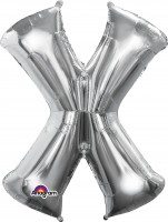 Folienballon Buchstabe X silber 88cm