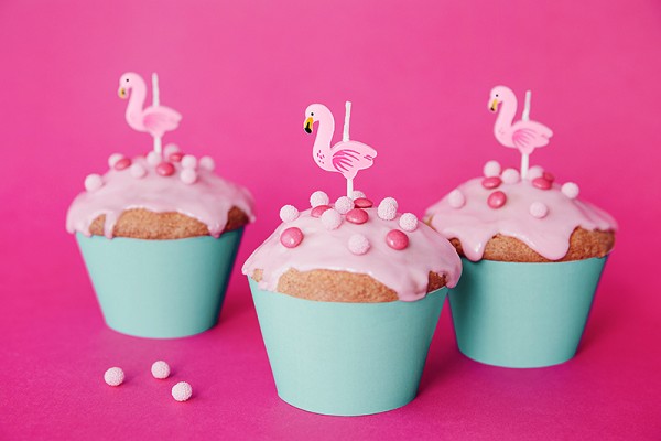 5 Flamingo Tortenkerzen South Beach 3cm 2