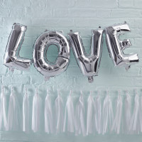 Silberner Mix & Match Love Folienballon