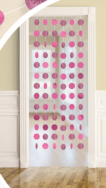 6 Deko-Hänger Sparkling Circles Pink