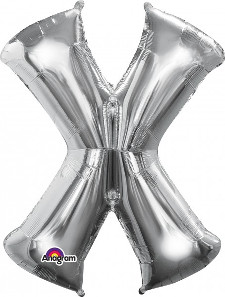 Folienballon Buchstabe X silber 88cm