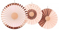 3 Rosy Blush Papierrosetten