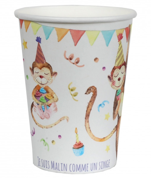 10 Zookinder Anniversaire Pappbecher 270ml