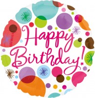 Runder Happy Birthday Punkte-Ballon