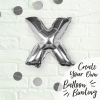Vorschau: Silberner X Buchstaben Folienballon 40cm