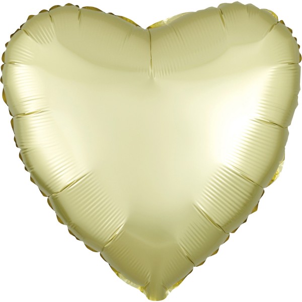 Satin Herzballon champagner 43cm