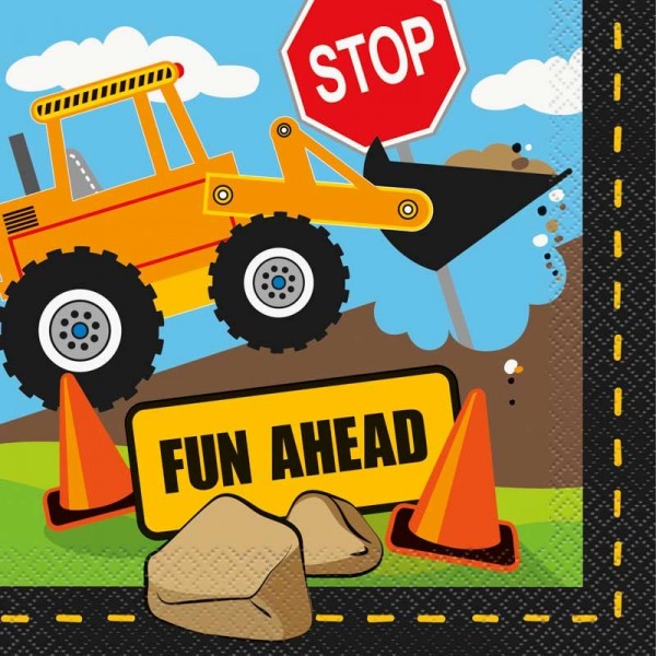 16 Fun Ahead Baustellen Servietten 33cm